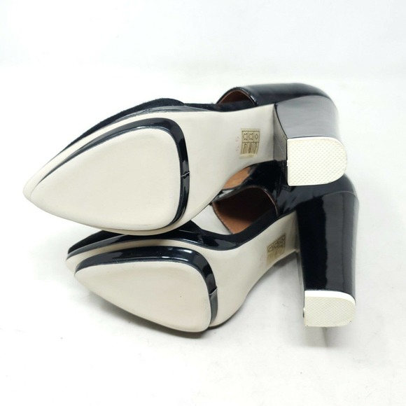 Jeffrey Campbell Talulah Heels Black Patent Leather Suede Platform Tie Boots 5.5 - Picture 8 of 11